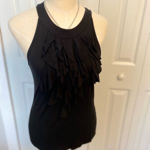❤️Black ruffle tank top by August Silk sz S
